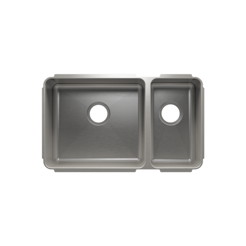 Julien Undermount Classic Double Bowl Kitchen Sink, L18"x16"x10" R9"x16"x8"
