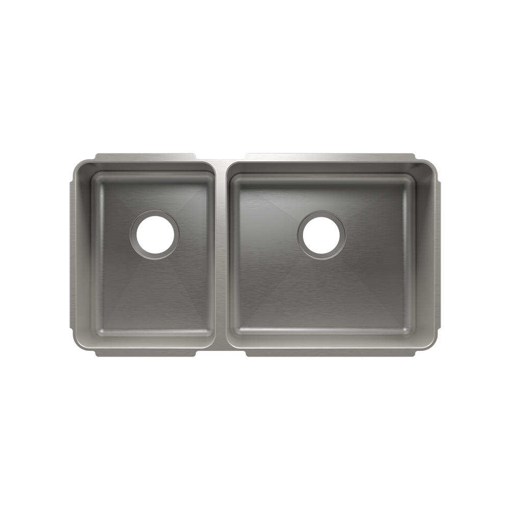 Julien Undermount Classic Double Bowl Kitchen Sink, L12"x16"x8" R18"x16"x8"