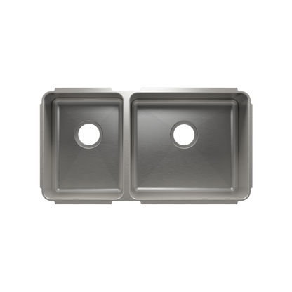 Julien Undermount Classic Double Bowl Kitchen Sink, L12"x16"x8" R18"x16"x8"