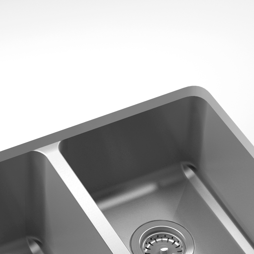 Julien Undermount Classic Double Bowl Kitchen Sink, L12"x16"x8" R18"x16"x8"