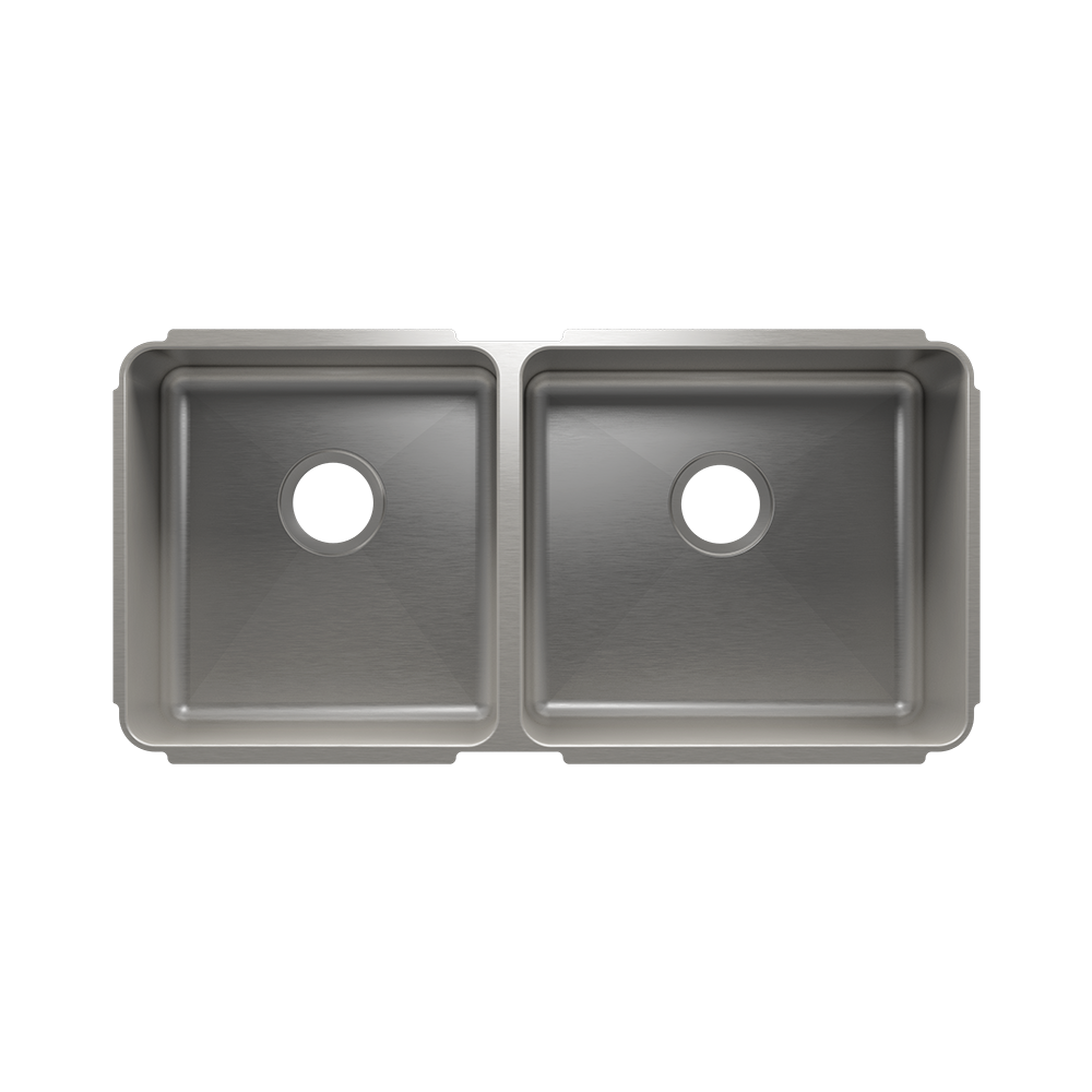 Julien Undermount Classic Double Bowl Kitchen Sink, L15"x16"x8" R18"x16"x8"