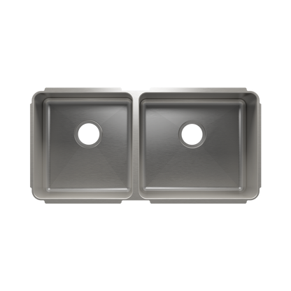Julien Undermount Classic Double Bowl Kitchen Sink, L15"x16"x8" R18"x16"x8"