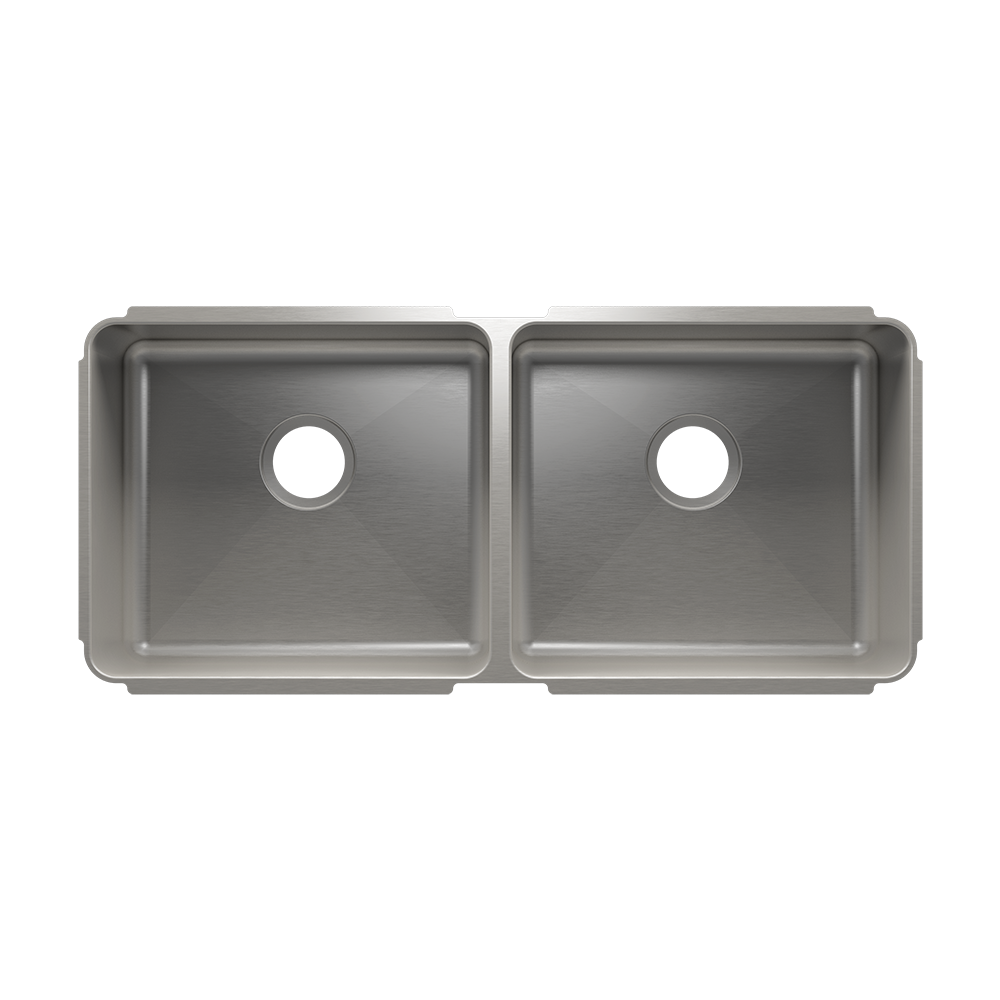 Julien Undermount Classic Double Bowl Kitchen Sink, L18"x16"x8" R18"x16"x8"