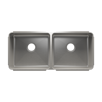 Julien Undermount Classic Double Bowl Kitchen Sink, L18"x16"x8" R18"x16"x8"