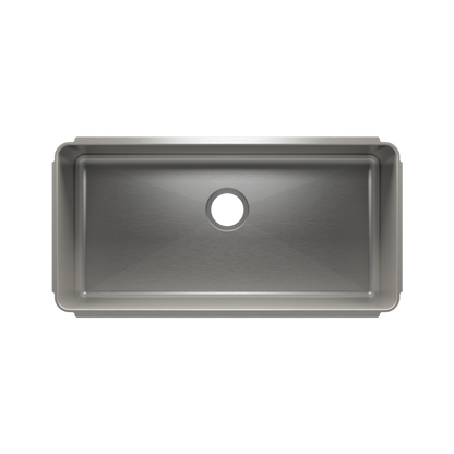 Julien Undermount Classic Single Bowl Kitchen Sink, 33"x16"x8"