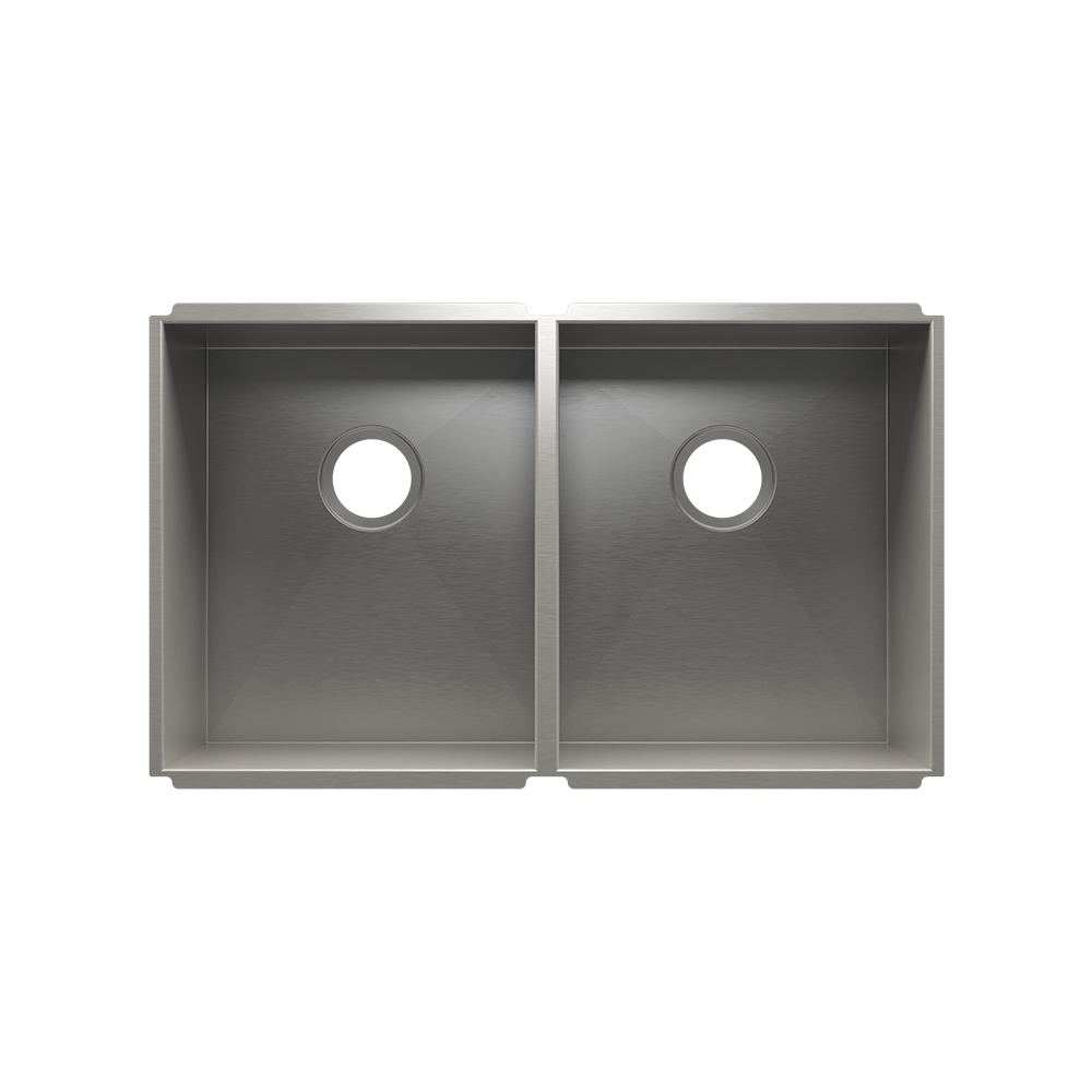 Julien Undermount UrbanEdge Double Bowl Kitchen Sink, L15"x18"x10" R15"x18"x10"