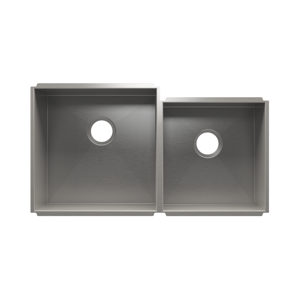 Julien Undermount UrbanEdge Double Bowl Kitchen Sink, L18"x18"x10" R15"x16"x8"