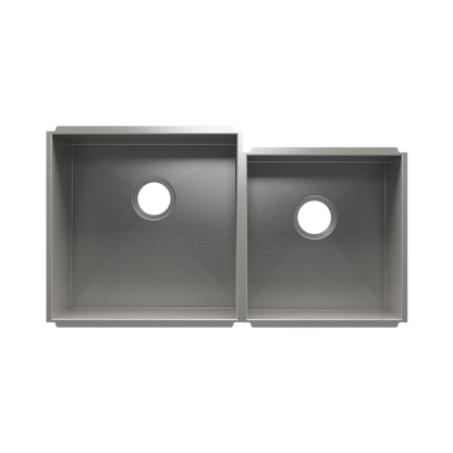 Julien Undermount UrbanEdge Double Bowl Kitchen Sink, L18"x18"x10" R15"x16"x8"
