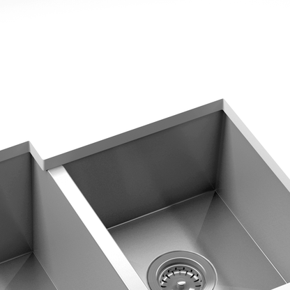 Julien Undermount UrbanEdge Double Bowl Kitchen Sink, L18"x18"x10" R15"x16"x8"