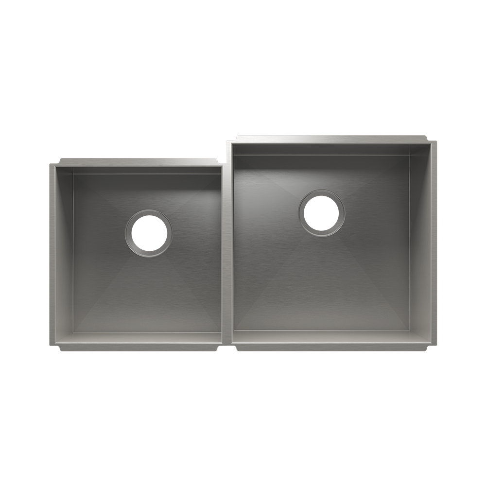 Julien Undermount UrbanEdge Double Bowl Kitchen Sink, L15"x16"x8" R18"x18"x10"