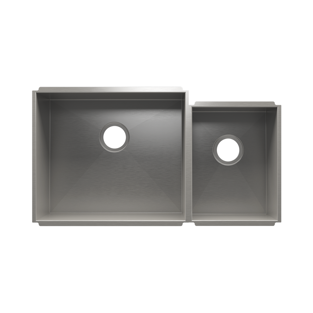 Julien Undermount UrbanEdge Double Bowl Kitchen Sink, L21"x18"x10" R12"x16"x8"
