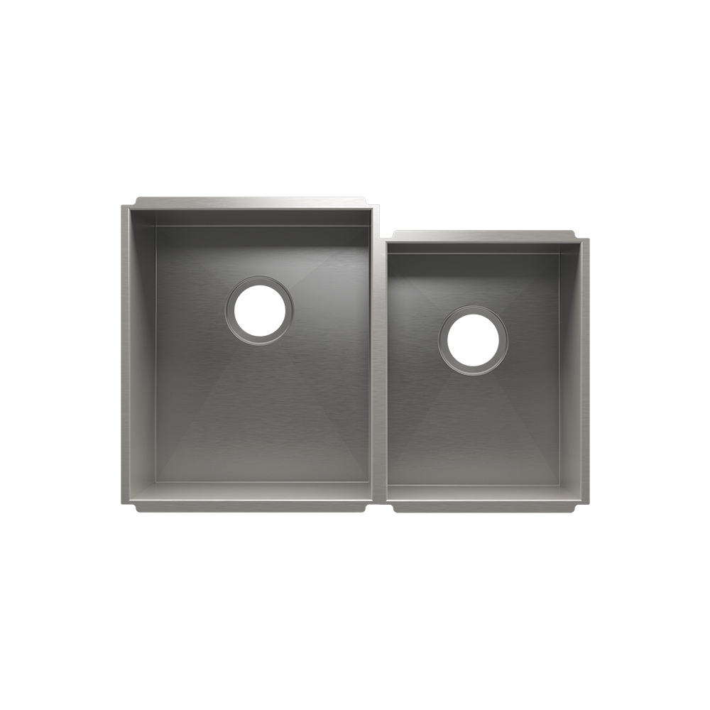 Julien Undermount UrbanEdge Double Bowl Kitchen Sink, L15"x18"x10" R12"x16"x8"