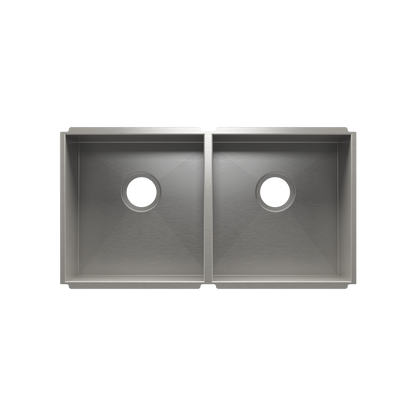 Julien Undermount UrbanEdge Double Bowl Kitchen Sink, L15"x16"x8" R15"x16"x8"