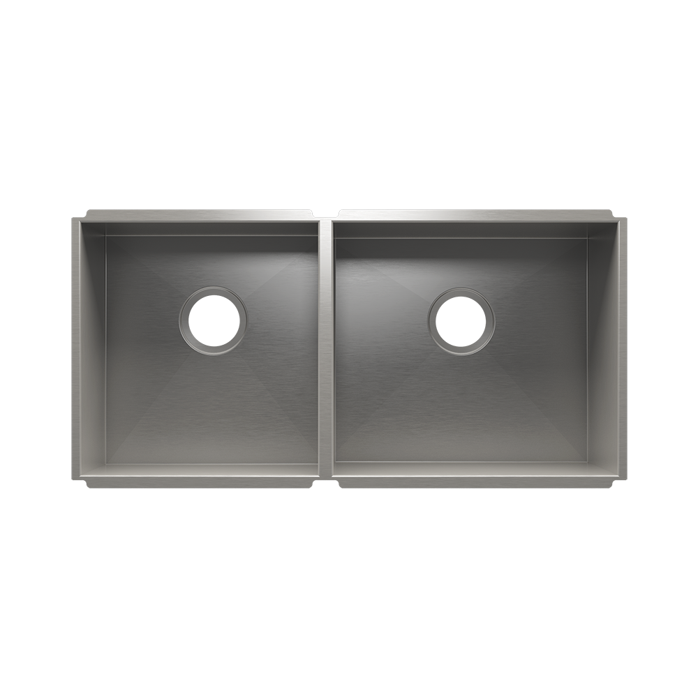 Julien Undermount UrbanEdge Double Bowl Kitchen Sink, L15"x16"x8" R18"x16"x10"