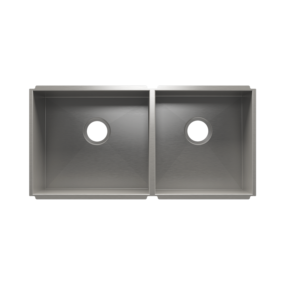 Julien Undermount UrbanEdge Double Bowl Kitchen Sink, L18"x16"x10" R15"x16"x8"
