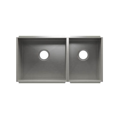 Julien Undermount UrbanEdge Double Bowl Kitchen Sink, L18"x16"x10" R12"x16"x8"