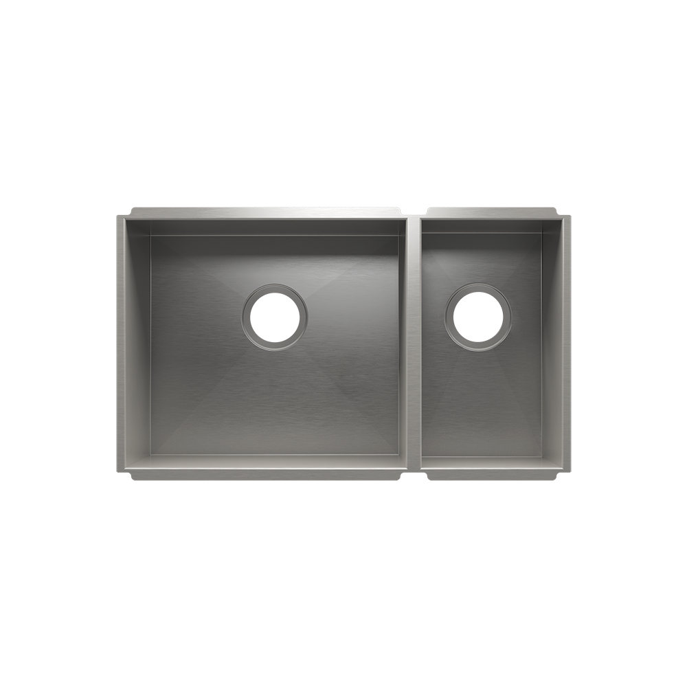 Julien Undermount UrbanEdge Double Bowl Kitchen Sink, L18"x16"x10" R9"x16"x8"