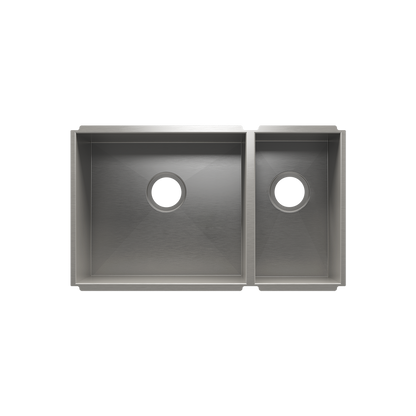 Julien Undermount UrbanEdge Double Bowl Kitchen Sink, L18"x16"x10" R9"x16"x8"