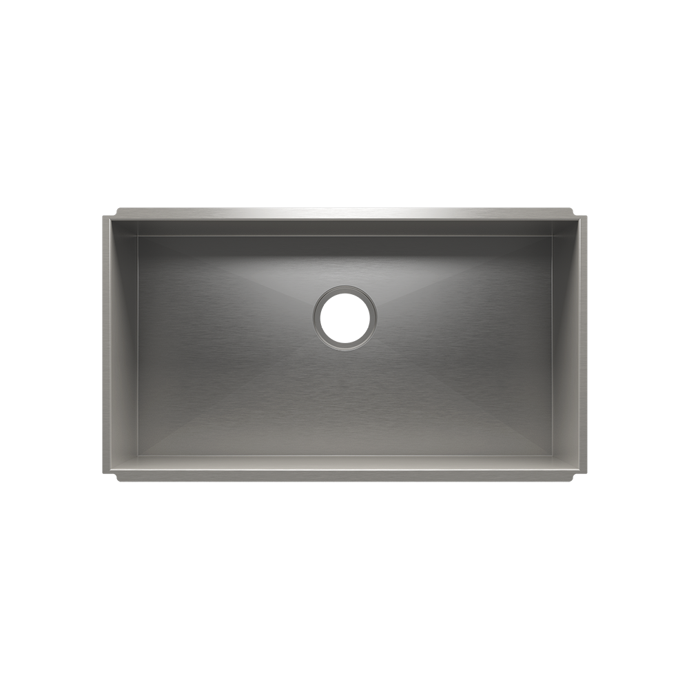 Julien Undermount UrbanEdge Single Bowl Kitchen Sink, 33"x16"x8"