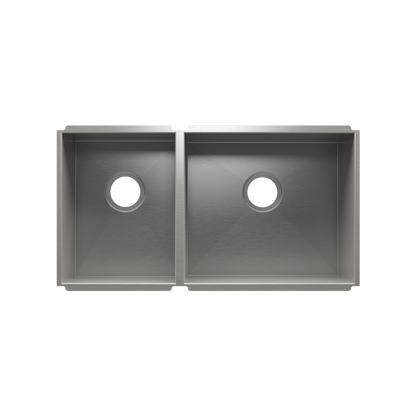 Julien Undermount UrbanEdge Double Bowl Kitchen Sink, L12"x16"x8" R18"x16"x8"