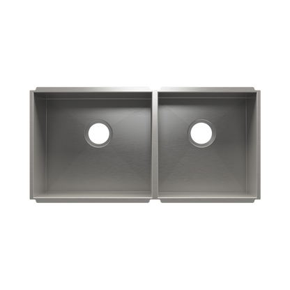 Julien Undermount UrbanEdge Double Bowl Kitchen Sink, L18"x16"x8" R15"x16"x8"