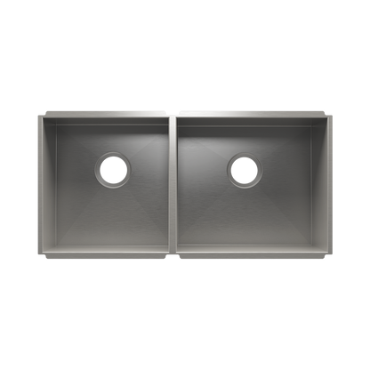 Julien Undermount UrbanEdge Double Bowl Kitchen Sink, L15"x16"x8" R18"x16"x8"