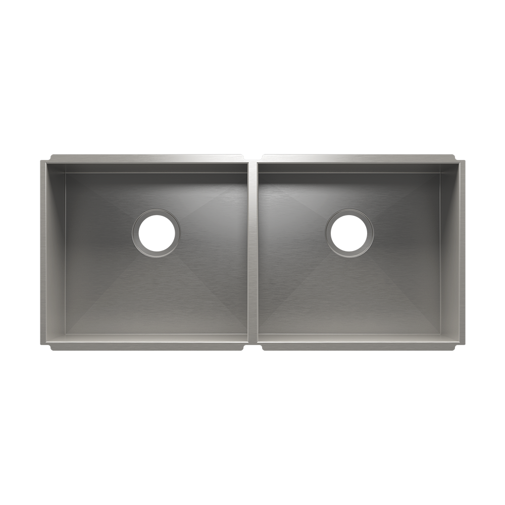 Julien Undermount UrbanEdge Double Bowl Kitchen Sink, L18"x16"x8" R18"x16"x8"