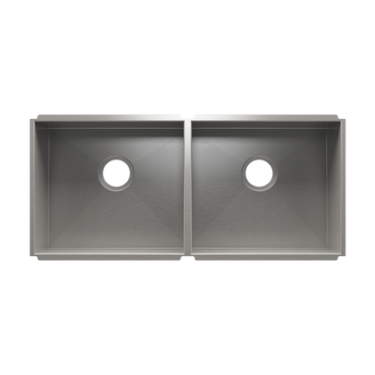 Julien Undermount UrbanEdge Double Bowl Kitchen Sink, L18"x16"x8" R18"x16"x8"
