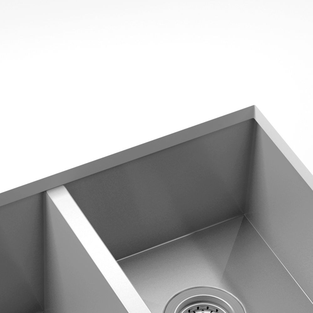 Julien Undermount UrbanEdge Double Bowl Kitchen Sink, L18"x16"x8" R18"x16"x8"