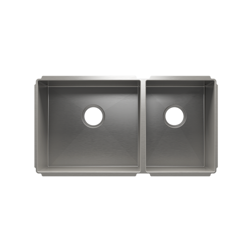 Julien Undermount J7 Double Bowl Kitchen Sink, L18"x16"x8" R12"x16"x8"