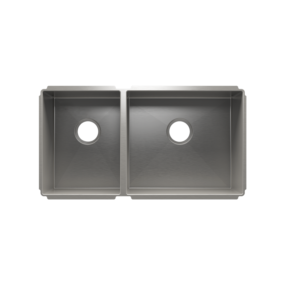 Julien Undermount J7 Double Bowl Kitchen Sink, L12"x16"x8" R18"x16"x8"