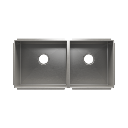 Julien Undermount J7 Double Bowl Kitchen Sink, L18"x16"x8" R15"x16"x8"