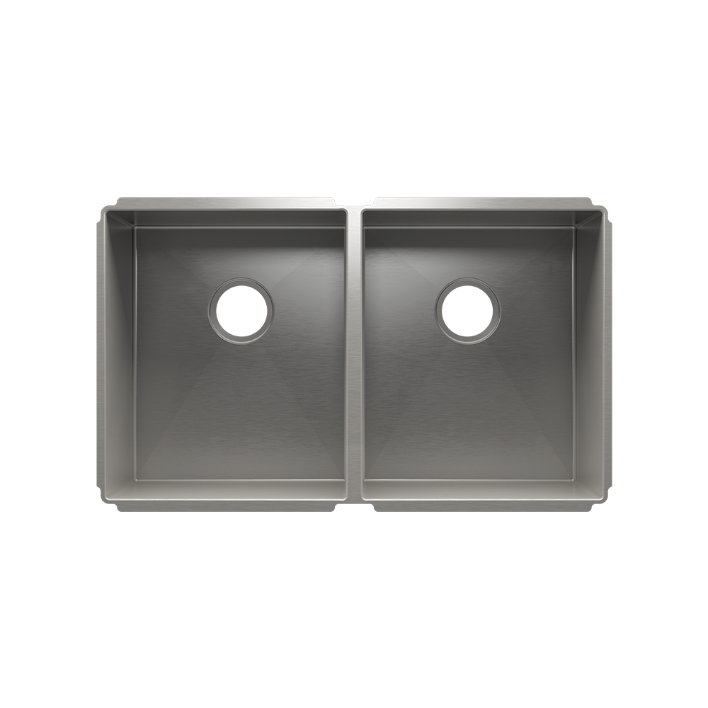 Julien Undermount J7 Double Bowl Kitchen Sink, L15"x18"x10" R15"x18"x10"