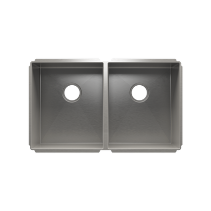 Julien Undermount J7 Double Bowl Kitchen Sink, L15"x18"x10" R15"x18"x10"