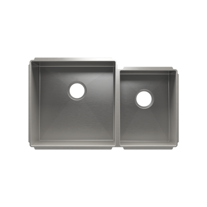 Julien Undermount J7 Double Bowl Kitchen Sink, L18"x18"x10" R12"x16"x8"