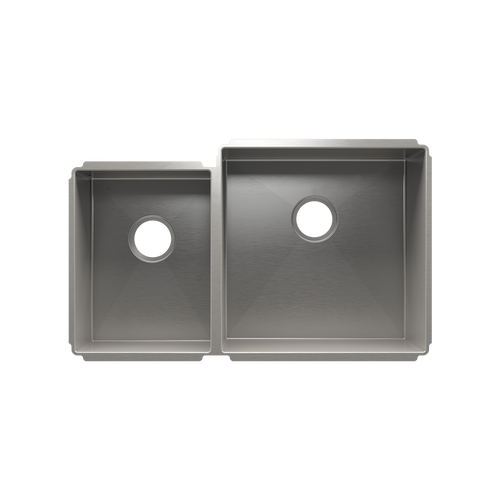 Julien Undermount J7 Double Bowl Kitchen Sink, L12"x16"x8" R18"x18"x10"