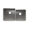 Julien Undermount J7 Double Bowl Kitchen Sink, L18"x18"x10" R15"x16"x8"