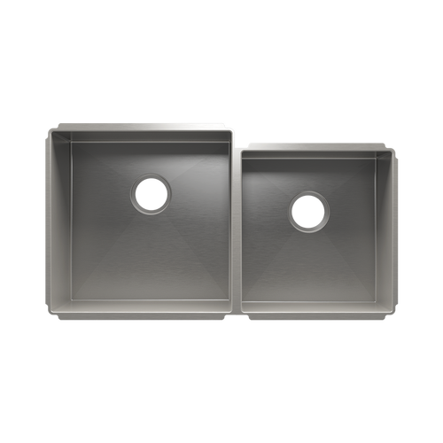 Julien Undermount J7 Double Bowl Kitchen Sink, L18"x18"x10" R15"x16"x8"