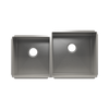 Julien Undermount J7 Double Bowl Kitchen Sink, L15"x16"x8" R18"x18"x10"
