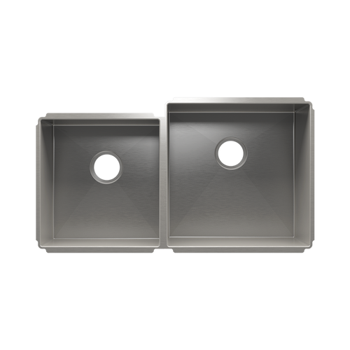 Julien Undermount J7 Double Bowl Kitchen Sink, L15"x16"x8" R18"x18"x10"