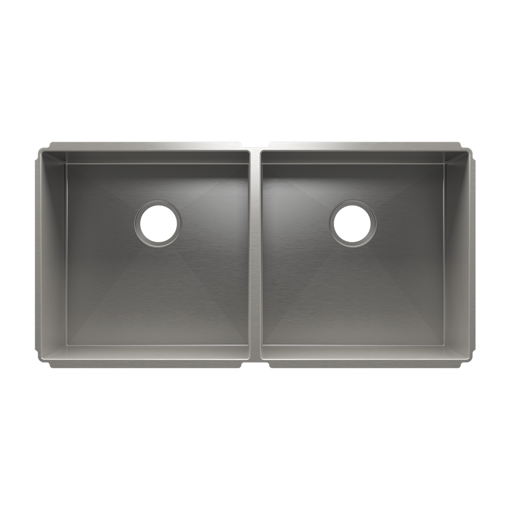 Julien Undermount J7 Double Bowl Kitchen Sink, L18"x18"x10" R18"x18"x10"