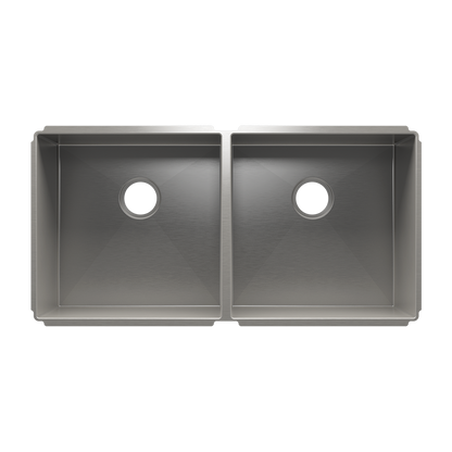 Julien Undermount J7 Double Bowl Kitchen Sink, L18"x18"x10" R18"x18"x10"