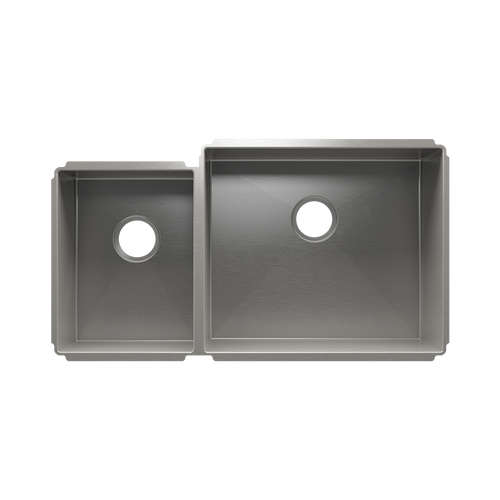 Julien Undermount J7 Double Bowl Kitchen Sink, L12"x16"x8" R21"x18"x10"