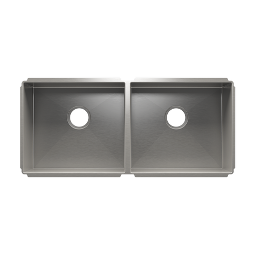 Julien Undermount J7 Double Bowl Kitchen Sink, L18"x16"x8" R18"x16"x8"