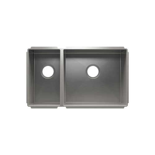 Julien Undermount J7 Double Bowl Kitchen Sink, L9"x16"x8" R18"x16"x10"