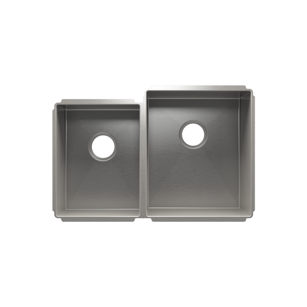 Julien Undermount J7 Double Bowl Kitchen Sink, L12"x16"x8" R15"x18"x10"