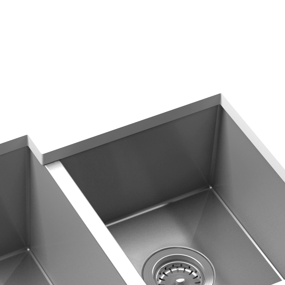 Julien Undermount J7 Double Bowl Kitchen Sink, L12"x16"x8" R15"x18"x10"