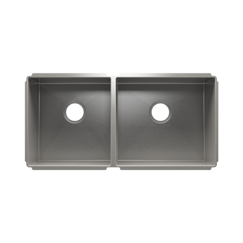 Julien Undermount J7 Double Bowl Kitchen Sink, L15"x16"x8" R18"x16"x10"