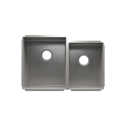 Julien Undermount J7 Double Bowl Kitchen Sink, L15"x18"x10" R12"x16"x8"