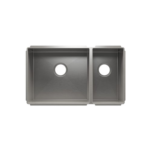 Julien Undermount J7 Double Bowl Kitchen Sink, L18"x16"x10" R9"x16"x8"